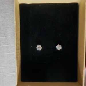 Elegant 0.5ct Moissanite Six-Prong S925 Stud Earrings"。